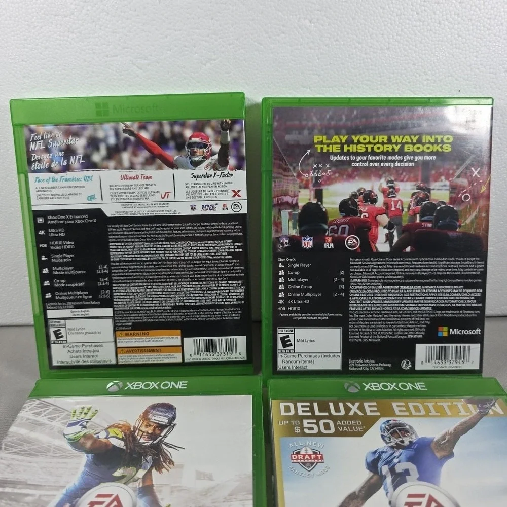 Lot Of‎ 4 Xbox One Madden NFL Football Video Games 15, 16, 20, 23 Bundle